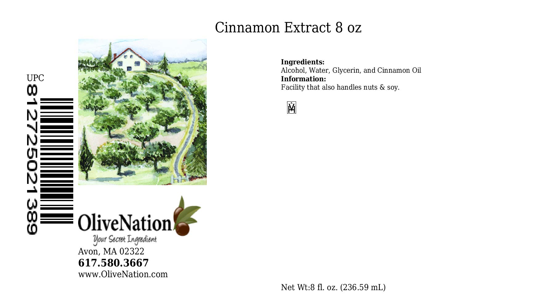 Cinnamon Extract - PG Free - 8 ounces - Flavoring Recipes with Premium Quality Real Extract - Sugar-free - Kosher - Premium Quality Flavoring Extract