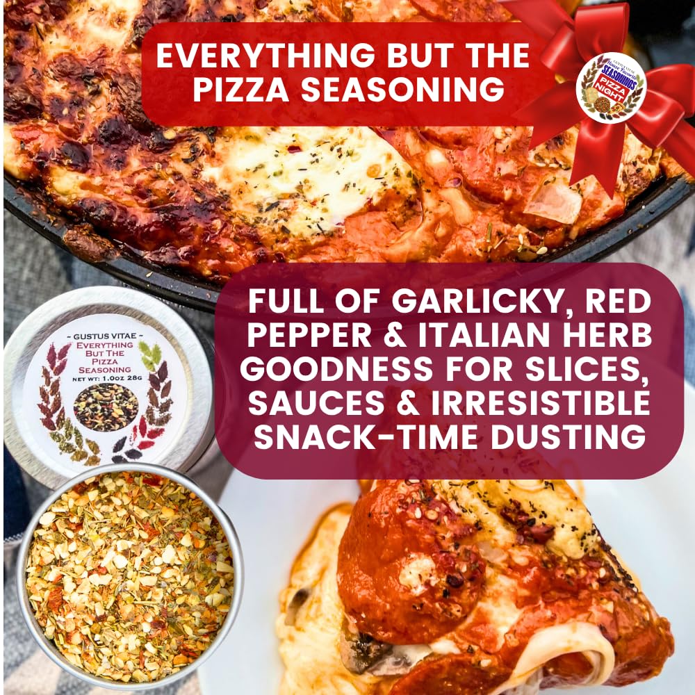 Pizza Night House Favorite Seasonings | Gift Packaged Set of 3 | All Natural, Non GMO Pizza Seasoning | Gourmet Spice Blends & Rubs | Small Batch