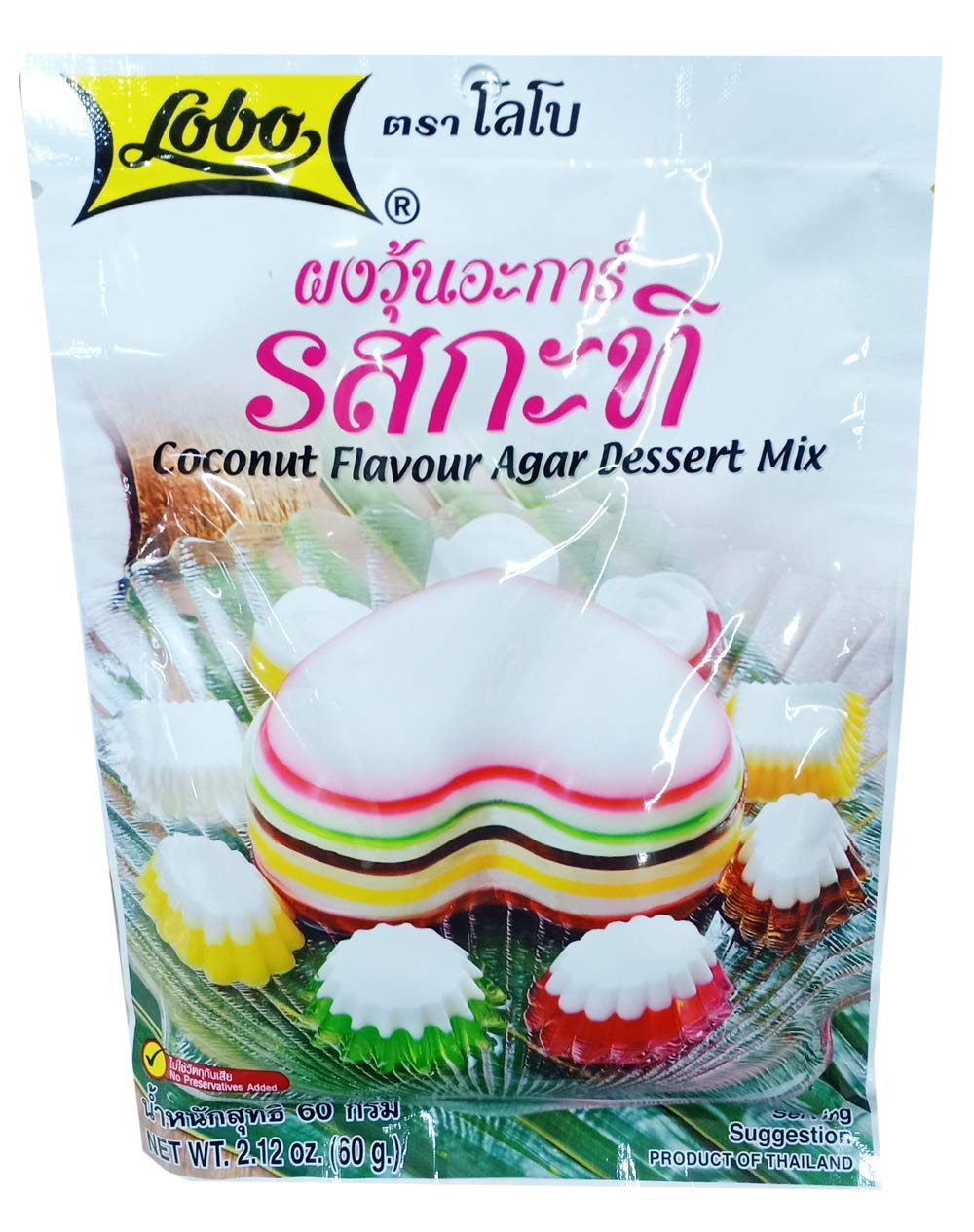 LOBO Coconut Flavour Agar Dessert Mix 60 Grams x 3 Packs (Halal certified) / By BENJAWAN shop