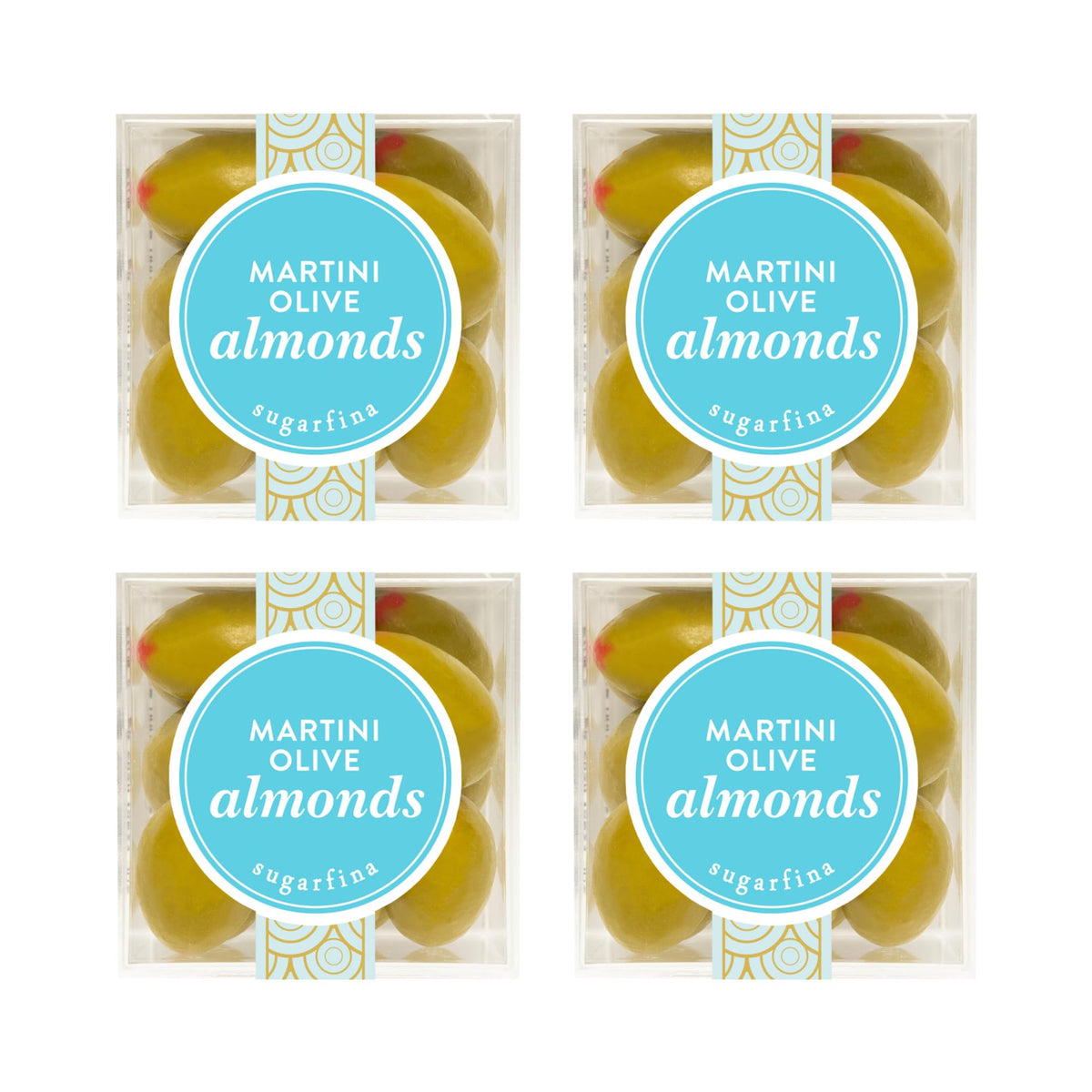 Sugarfina Martini Olive Almonds Small Candy Cube, Chocolate Bites, 2.5 oz, 4 Count
