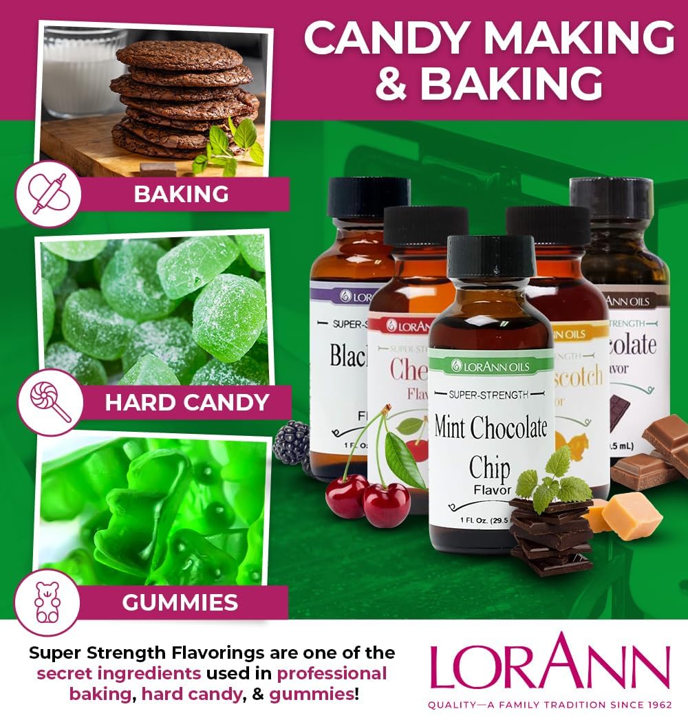LorAnn Oils Super Strength Flavoring - Used For Candy Making, Flavoring, Baking, Hard Candy, & Flavor Oils - Bold, Natural Flavors 4X Stronger Than