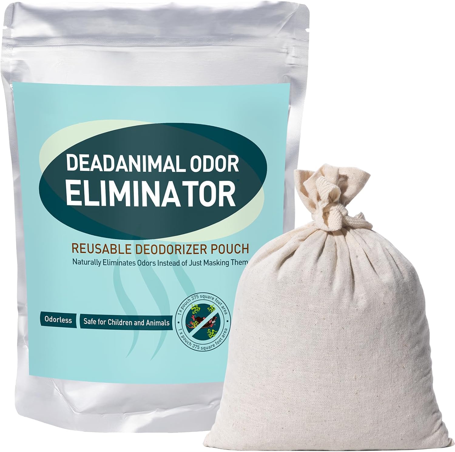 Dead Animal Odor Eliminator, Eliminate Dead Mouse Smell-Reusable Deodorant Pouch for Dead Rodent in Wall Smell -Covers 375 Sq Ft, 1 Bag