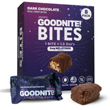 GOODNITE Sleep Bites - 5mg Melatonin + L-Theanine Dark Chocolate Mini Bites - Relaxing Bedtime Snack - No Morning Grogginess - Vegan Gluten-Free - 8