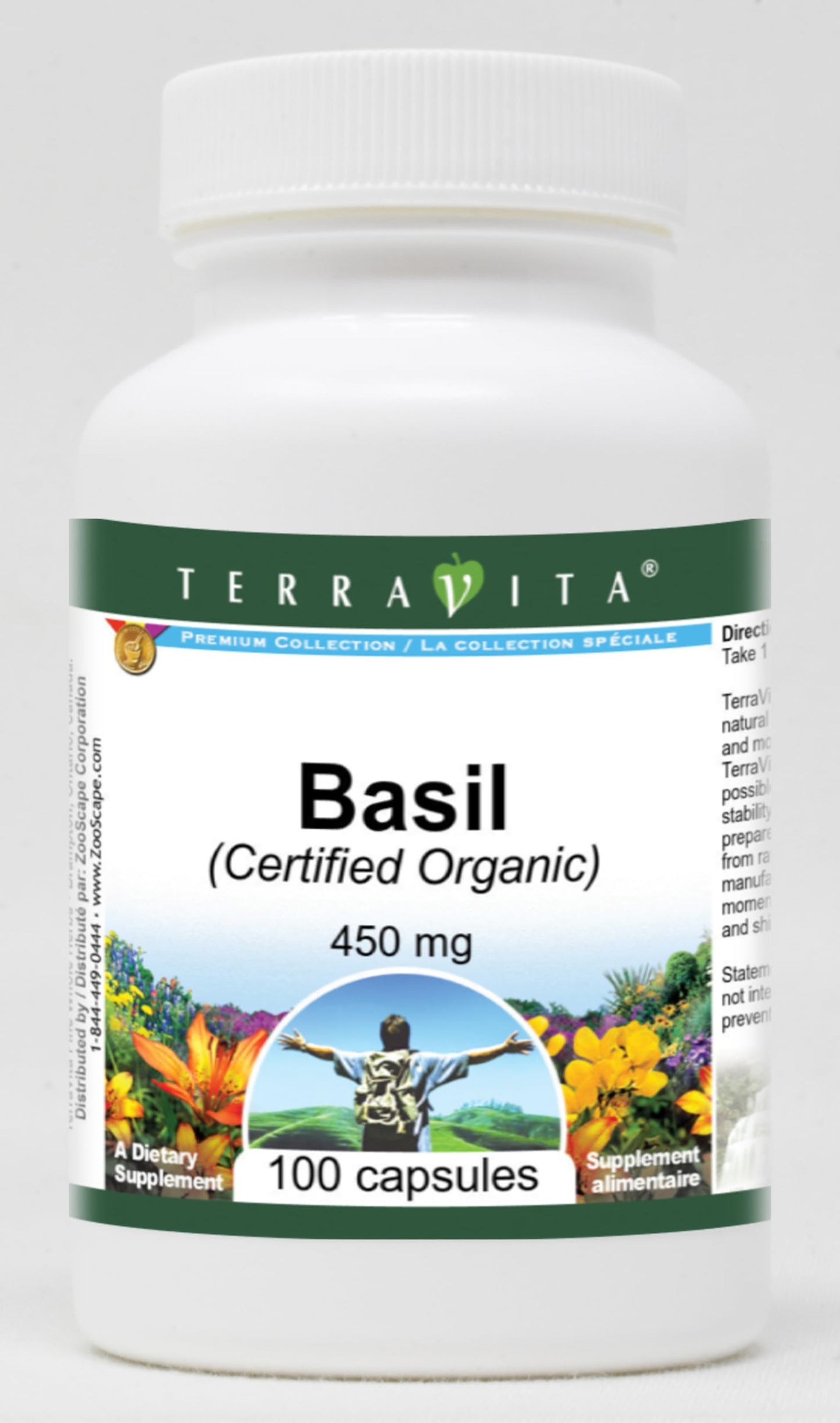 Basil (Certified Organic) - 450 mg (100 Capsules, ZIN: 517570) - 3 Pack