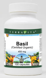 Basil (Certified Organic) - 450 mg (100 Capsules, ZIN: 517570) - 3 Pack