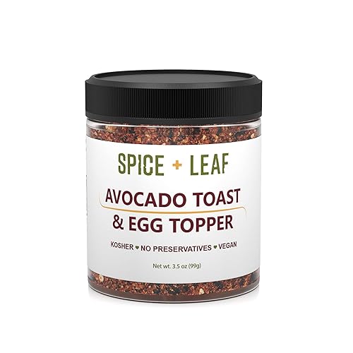 Premium Avocado & Egg Toast Topper by SPICE + LEAF - Vegan Kosher Pesticide Free Spice Blend Used to Give Avocado, Eggs, Salad and Fish a Pop
