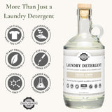 Rustic Strength Natural Laundry Detergent, Fresh Linen Scent, Liquid, Color Safe, Sensitive Skin, HE Compatible, 24 oz Glass