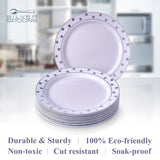 Silver Spoons Disposable Plates For Party - (20 Piece) Heavy Duty Disposable Dinner Set 7.5” , Fine Dining Plastic Dishes For Elegant China Look