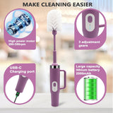 5 in 1 Electric Bottle Brush Cleaner Compatible Stanley Bottle Brush Straw Cleaner Multifunction Rechargeable IPX6 Waterproof Extra Long Design