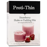 Proti-Thin High Protein Strawberry Pudding and Shake Mix, Healthy Dessert Mix, 15g Protein, Low Calorie, Low Carb, Low Fat, Low Sugar, Aspartame-Free