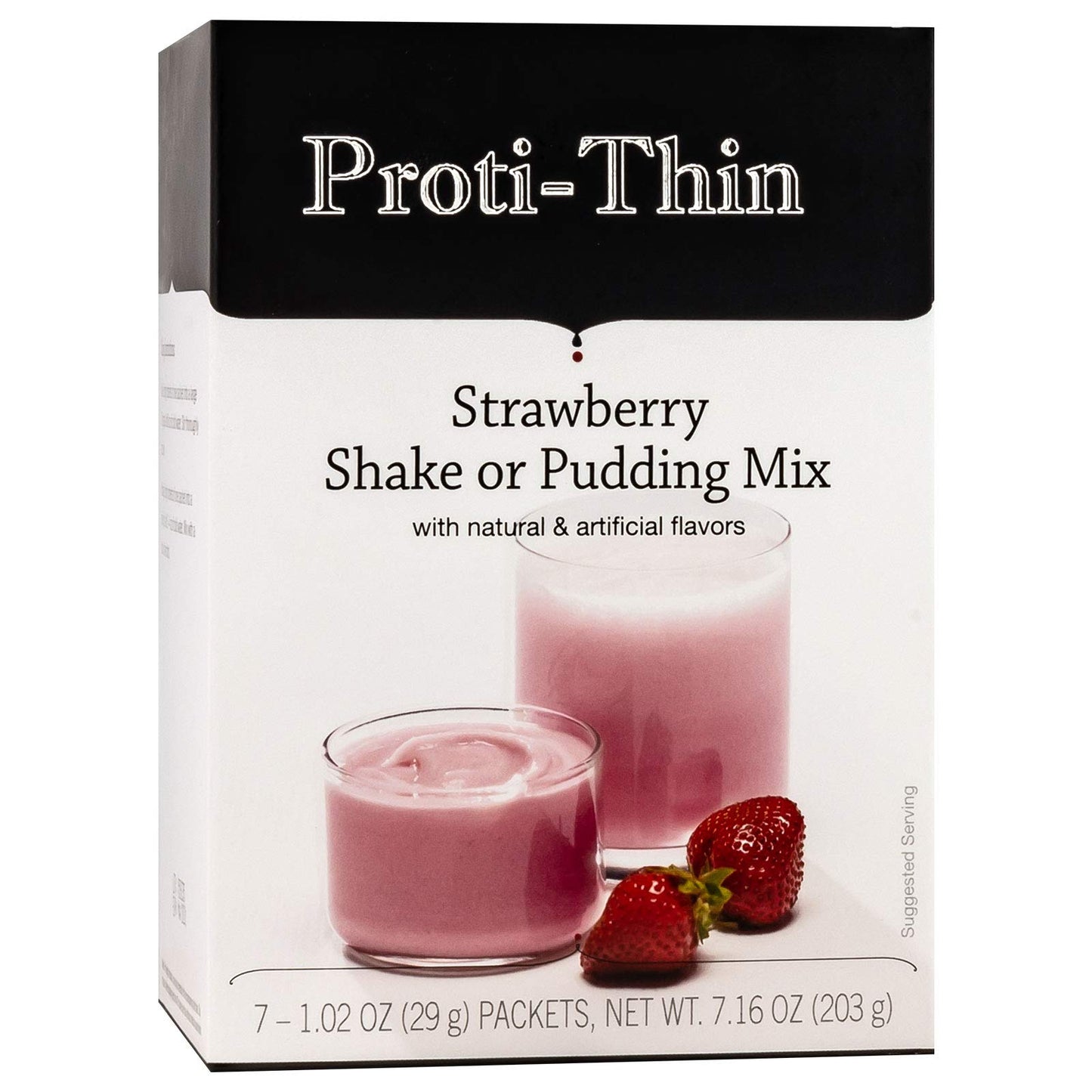 Proti-Thin High Protein Strawberry Pudding and Shake Mix, Healthy Dessert Mix, 15g Protein, Low Calorie, Low Carb, Low Fat, Low Sugar, Aspartame-Free