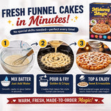 Carnival Food Funnel Cake Mix- Includes 2lb Funnel Cake Mix - Makes Up to 24 Funnel Cakes - Funnel Cake Maker - Mix For Funnel Cake for Easy Frying and Perfect Results (Apple & Cinnamon)
