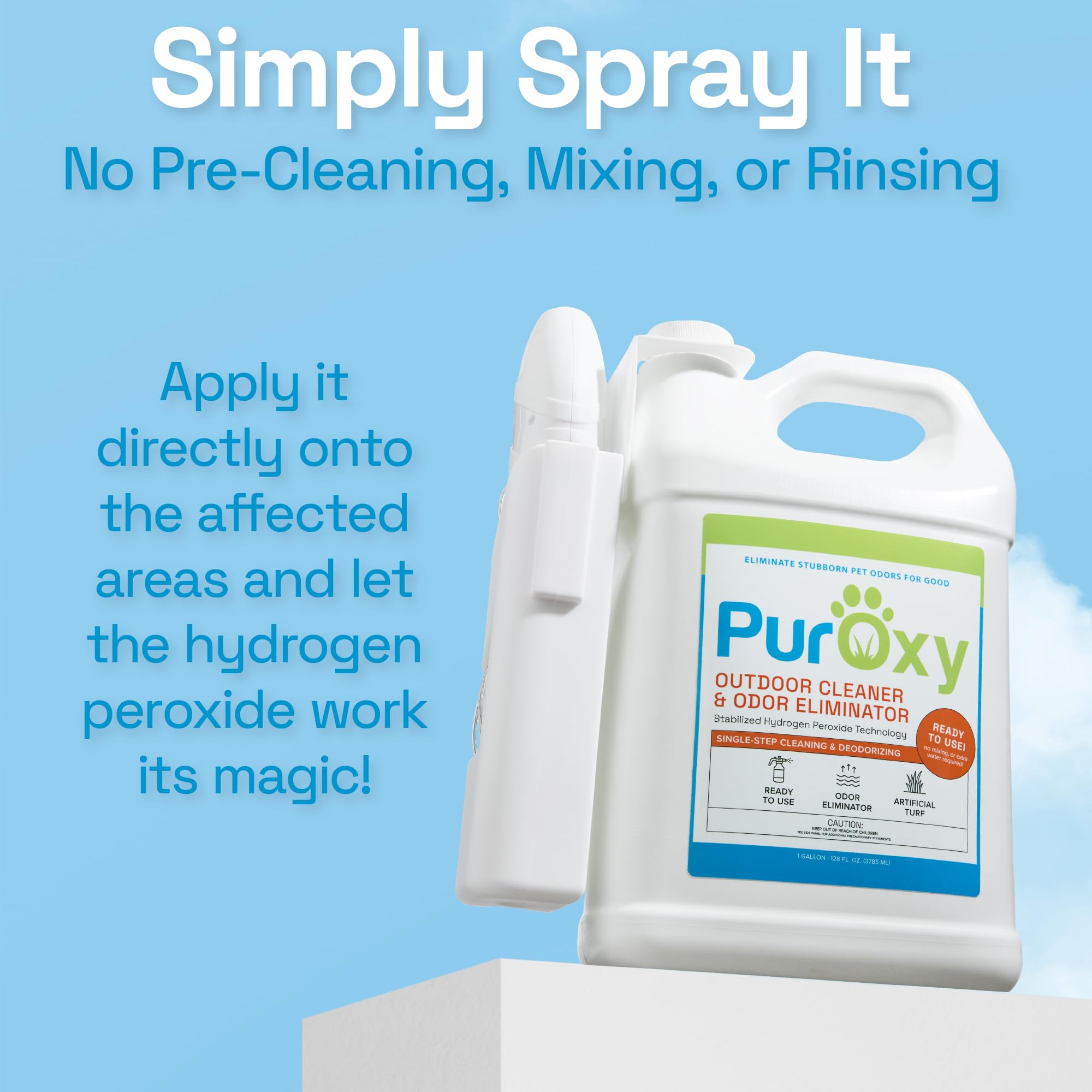 PurOxy Outdoor Cleaner & Pet Odor Eliminator with Power Sprayer