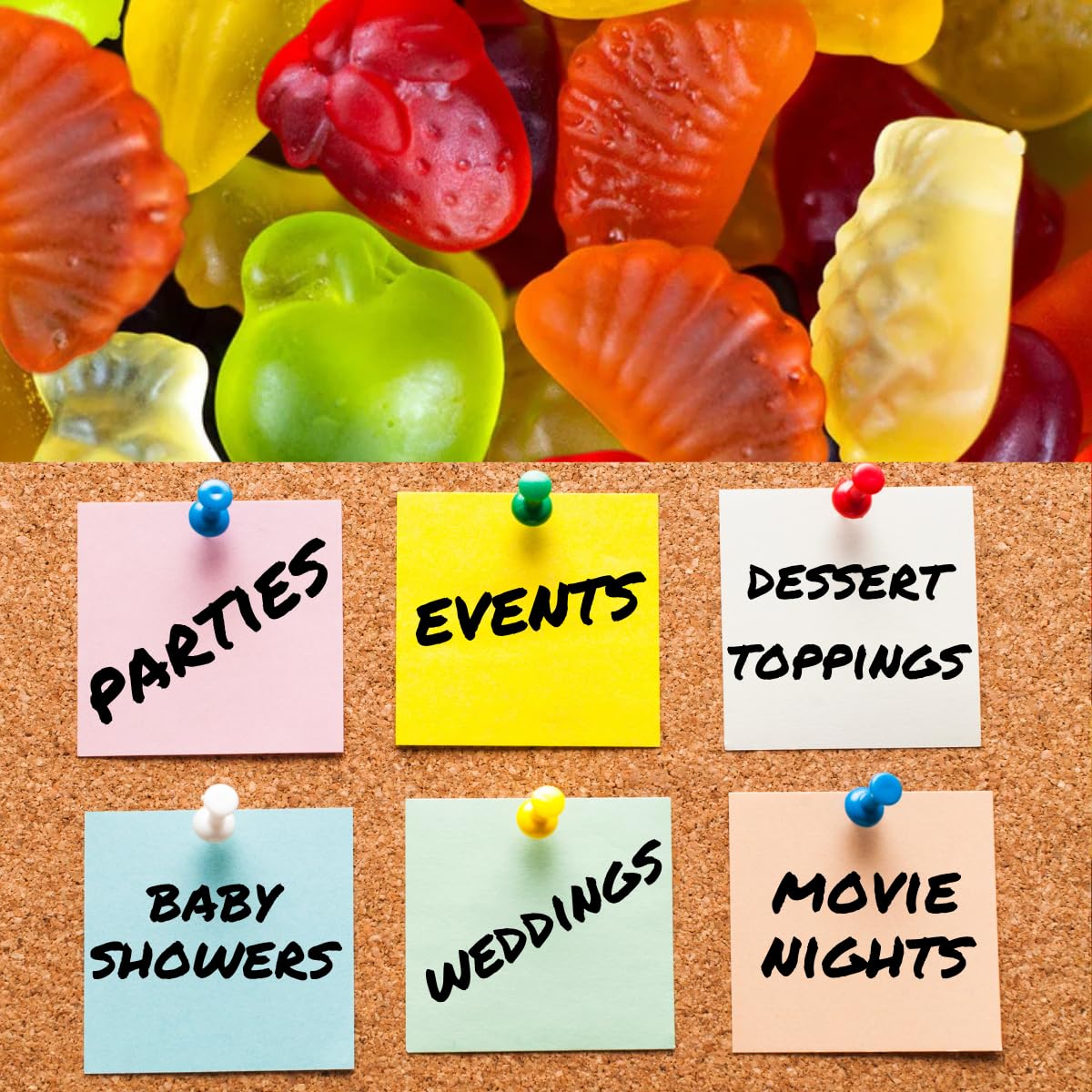 Halal Gummy Candy Fruit Mix | 5 Pound Variety Pack | Fruit Shaped Gummies | Assorted Fruit Flavors for Party Favors, Goody Bags, and Kids' Events