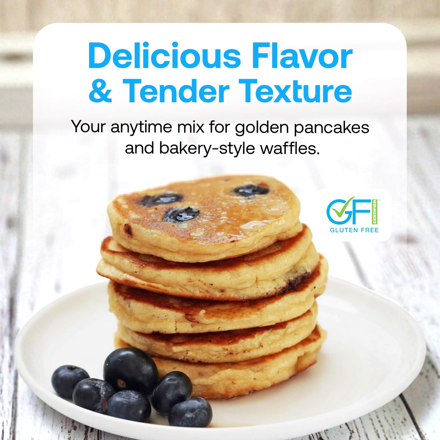 Quay Naturals Grain-Free Pancake & Waffle Mix - 10 oz | Gluten Free Almond Flour Baking Mix, Non-GMO, Dairy-Free, Vegan-Friendly, Light & Fluffy Gluten Free Flour for Easy Pancakes & Waffles