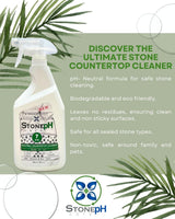 STONE PH Countertop Cleaner Spray - Daily Granite Cleaner Spray - Stone Cleaner- Ph Neutral Formula For Kitchen & Home Cleaning Surfaces Marble