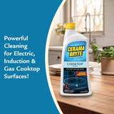 Cerama Bryte Combo Kit Pads & Removes Tough Stains Cooktop and Stove Top Cleaner for Glass - Ceramic Surfaces, 10 Ounces