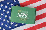 My Hero Crate Military Candy Care Package - 40 Pcs Variety Gift Basket with 20 Full Size Candies - Snack Box Pack with Gummy Bears, Skittles