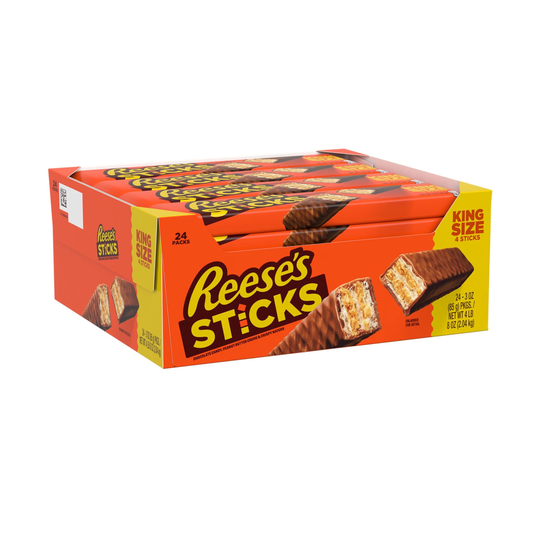 REESE'S STICKS Milk Chocolate Peanut Butter Wafer King Size, Candy Packs, 3 oz (24 Count)