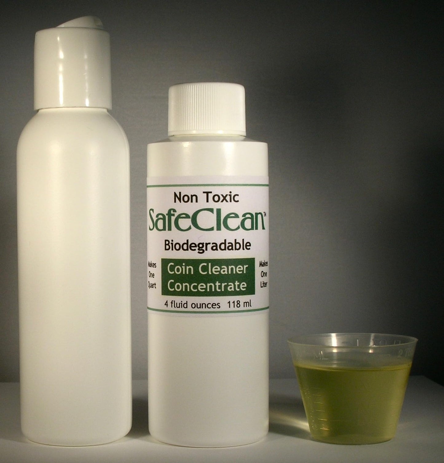Wonder Oil Products LLC SafeClean Coin Cleaner Concentrate. 4 fl. oz. makes 28 fl. oz. of Cleaner Solution. Includes a 4 oz. bottle and 1 oz. (30ml)