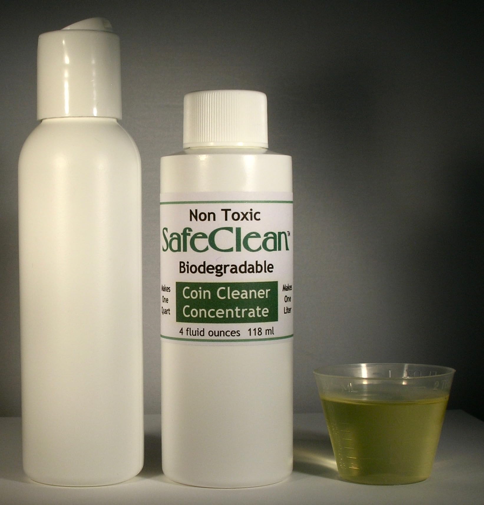 Wonder Oil Products LLC SafeClean Coin Cleaner Concentrate. 4 fl. oz. makes 28 fl. oz. of Cleaner Solution. Includes a 4 oz. bottle and 1 oz. (30ml)