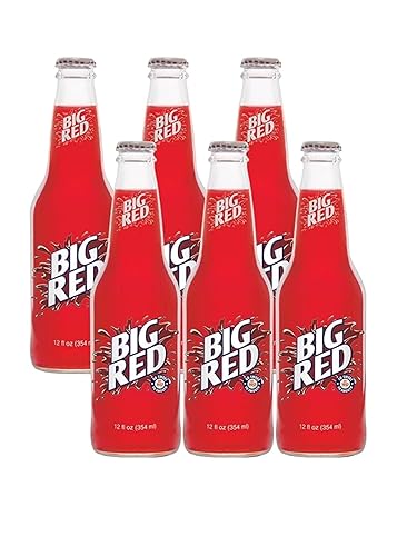 Big Red® Soda - Made with Real Sugar - 6 Pack of 12 oz Glass Bottles - Nostalgic Red Cream Soda