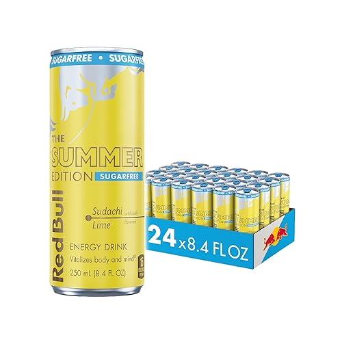 Red Bull Sugar-Free Summer Edition Sudachi Lime Energy Drink, with 80mg Caffeine plus Taurine & B Vitamins, 8.4 Fl Oz, Pack of 24 Cans