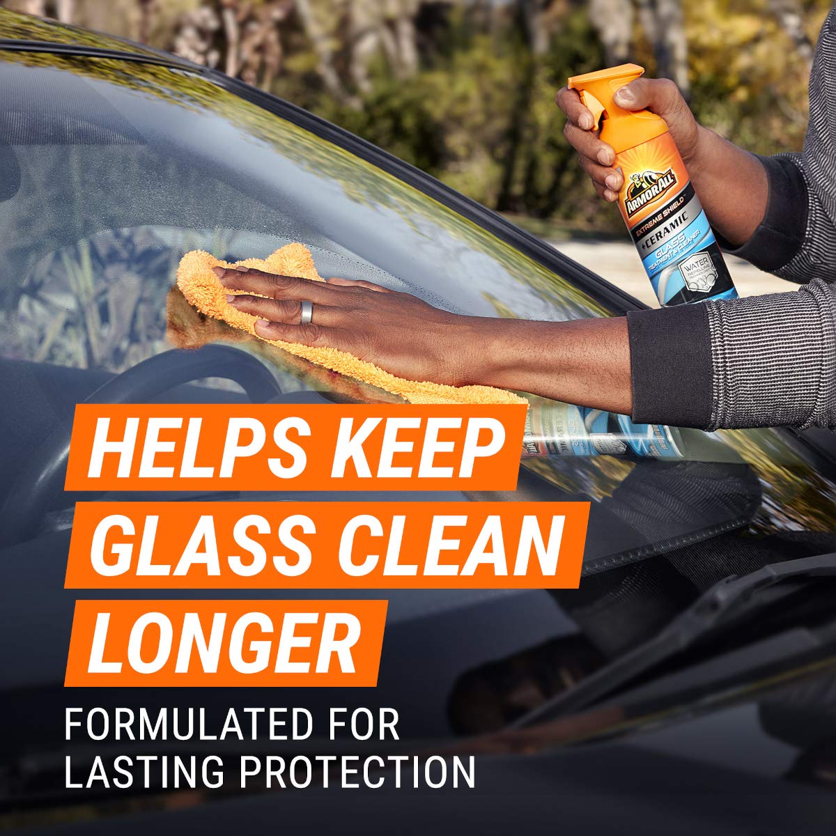 Armor All Extreme Shield + Ceramic Glass Treatment and Cleaner, Car Glass Cleaner Spray and Water Repellant, 18 Oz Each, 2 Pack