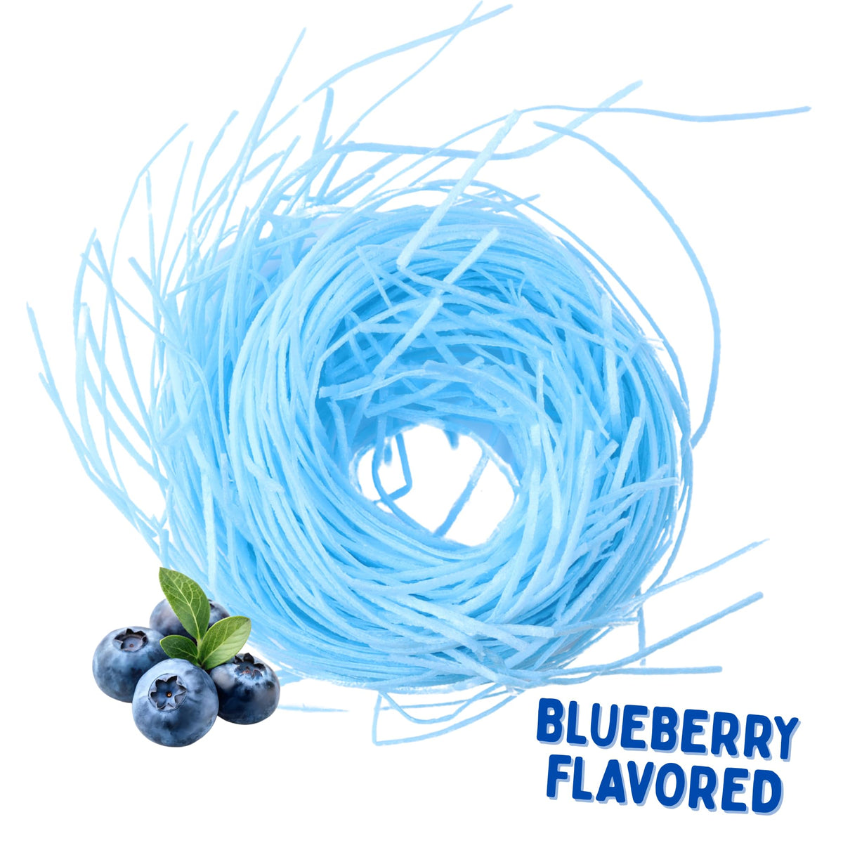 Edible Easter Grass, Basket Stuffer Essentials, Fruit Flavored, Dessert Topper or Springtime Decor (Pack of 2) (Blue)