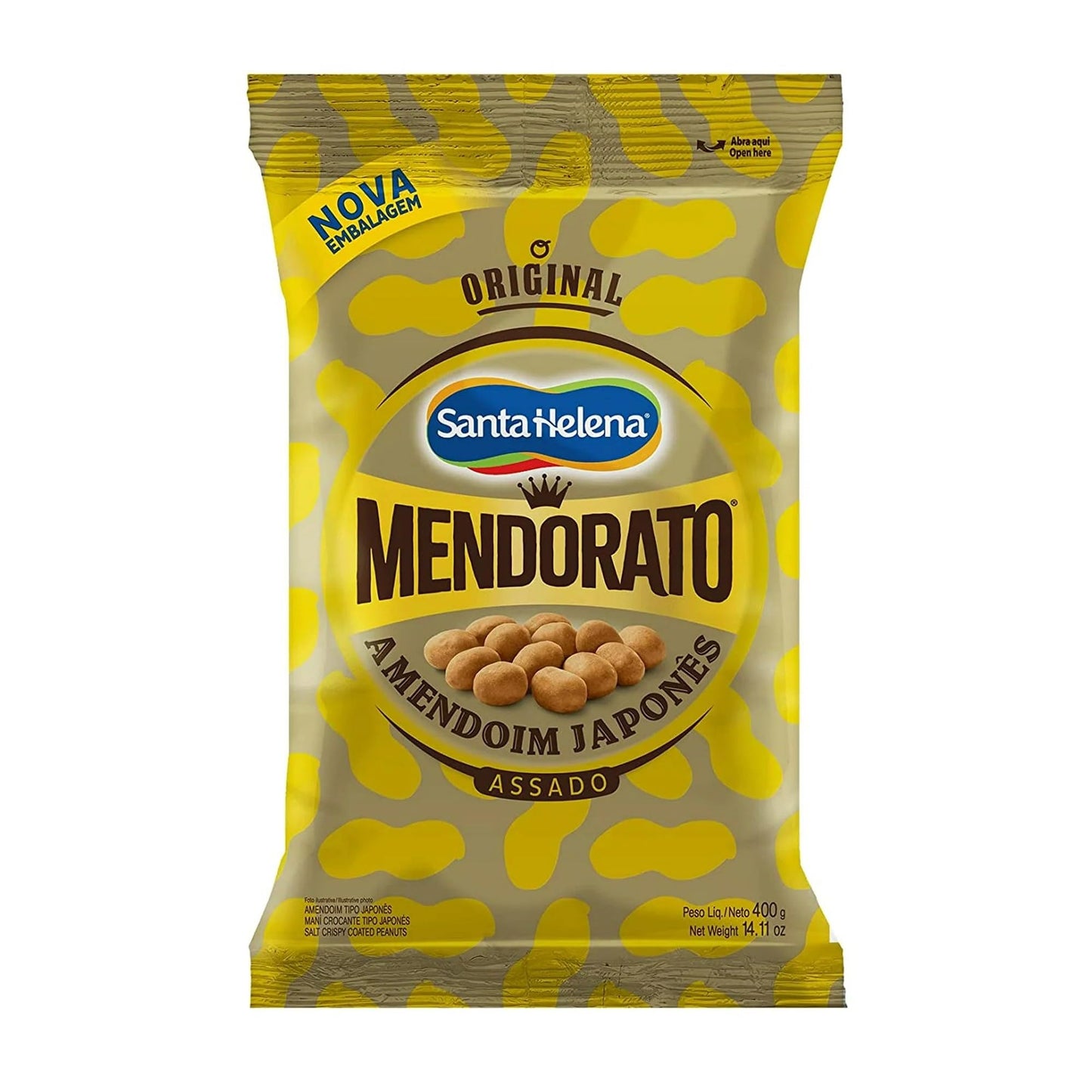 Santa Helena Mendorato Golden Roasted Peanuts 14.11oz Japanese Style | Amendoim Japonês Assado 400g (1)