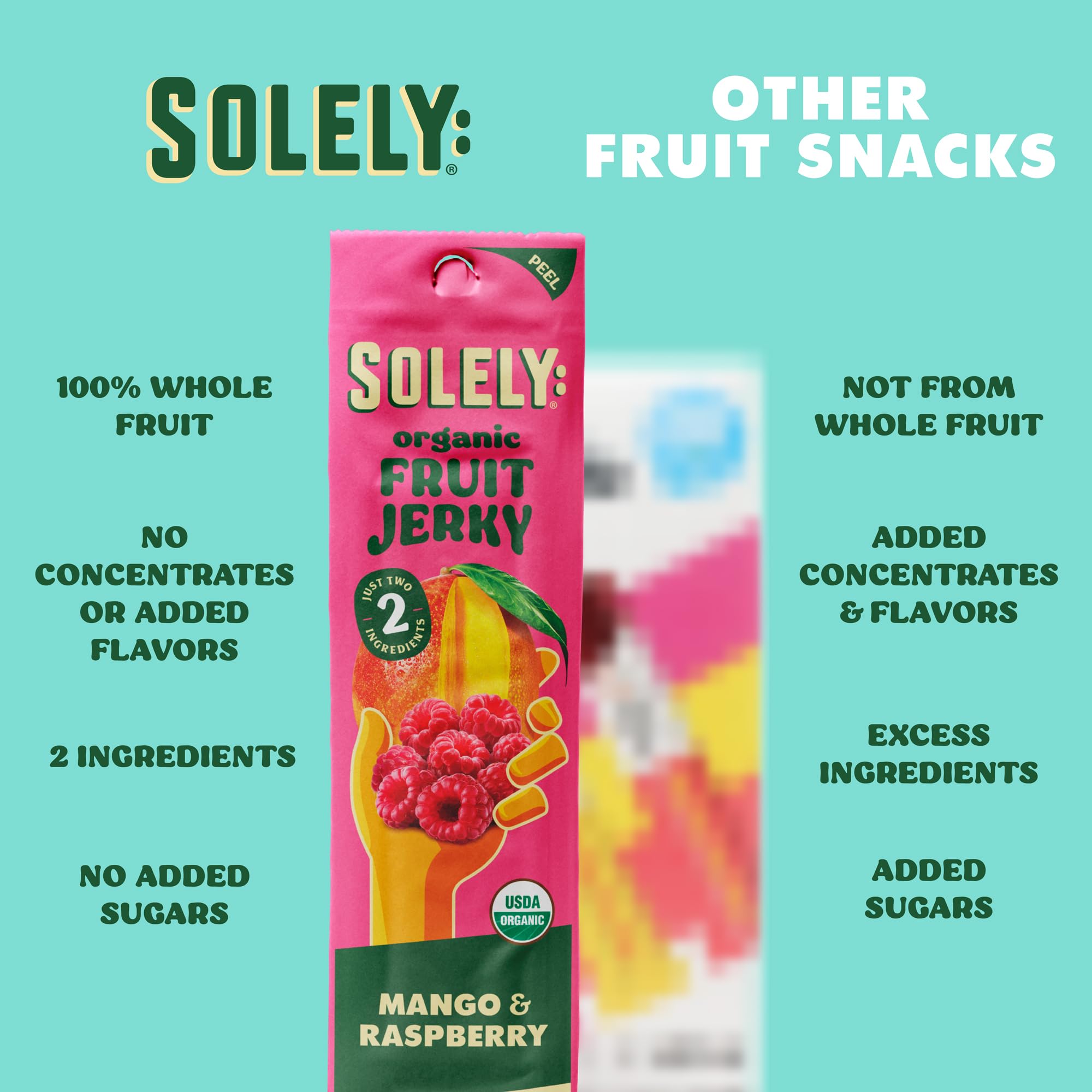 SOLELY - Variety Pack - Organic Berries Fruit Jerky - Real Fresh Fruit Strips - Healthy Snacks for Adults & Kids - Non GMO, Vegan Snacks, Shelf Stable