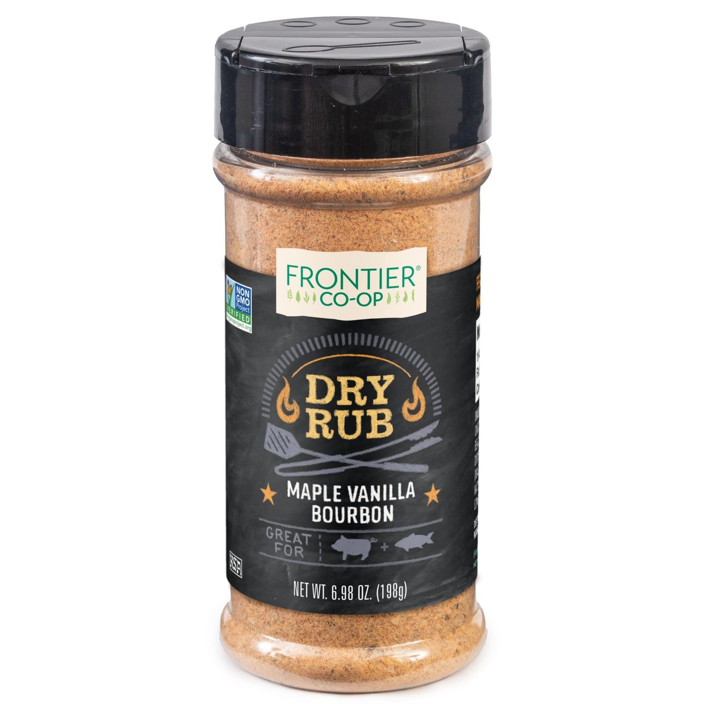 Frontier Co-op Maple Vanilla Bourbon Dry Rub Seasoning, 6.98 oz - Dry Rub for Wings, Pork,or Salmon