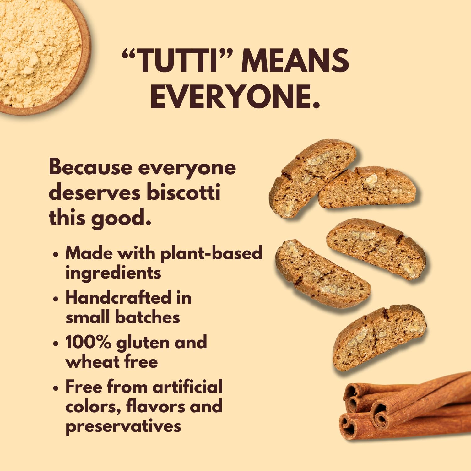 Tutti Gourmet Gluten Free Gingerbread Biscotti, 9.9 oz (283g) Resealable Cookie Bag - Vegan and Halal Snacks