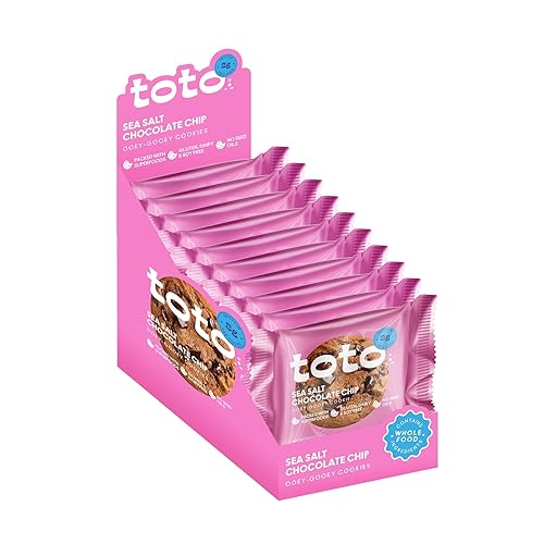 Toto Soft-Baked: Sea Salt Chocolate Chip Cookies with Whole Foods & Superfoods | Vegan, Gluten-Free, 8g Plant-Based Protein, No Artificial Sweeteners