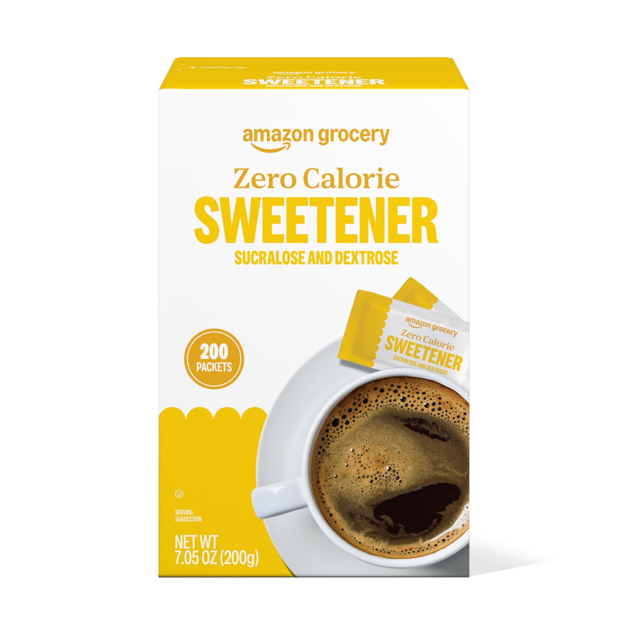 Amazon Grocery, Zero Calorie Sucralose and Dextrose Sweetener Packets, 250 Ct