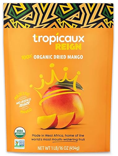 Organic Dried Mango Slices, No Sugar Added, 16oz - All-Natural, Non-GMO, Mouth-Watering Dried Mangoes - Preservative-Free, Nutritious & Delicious