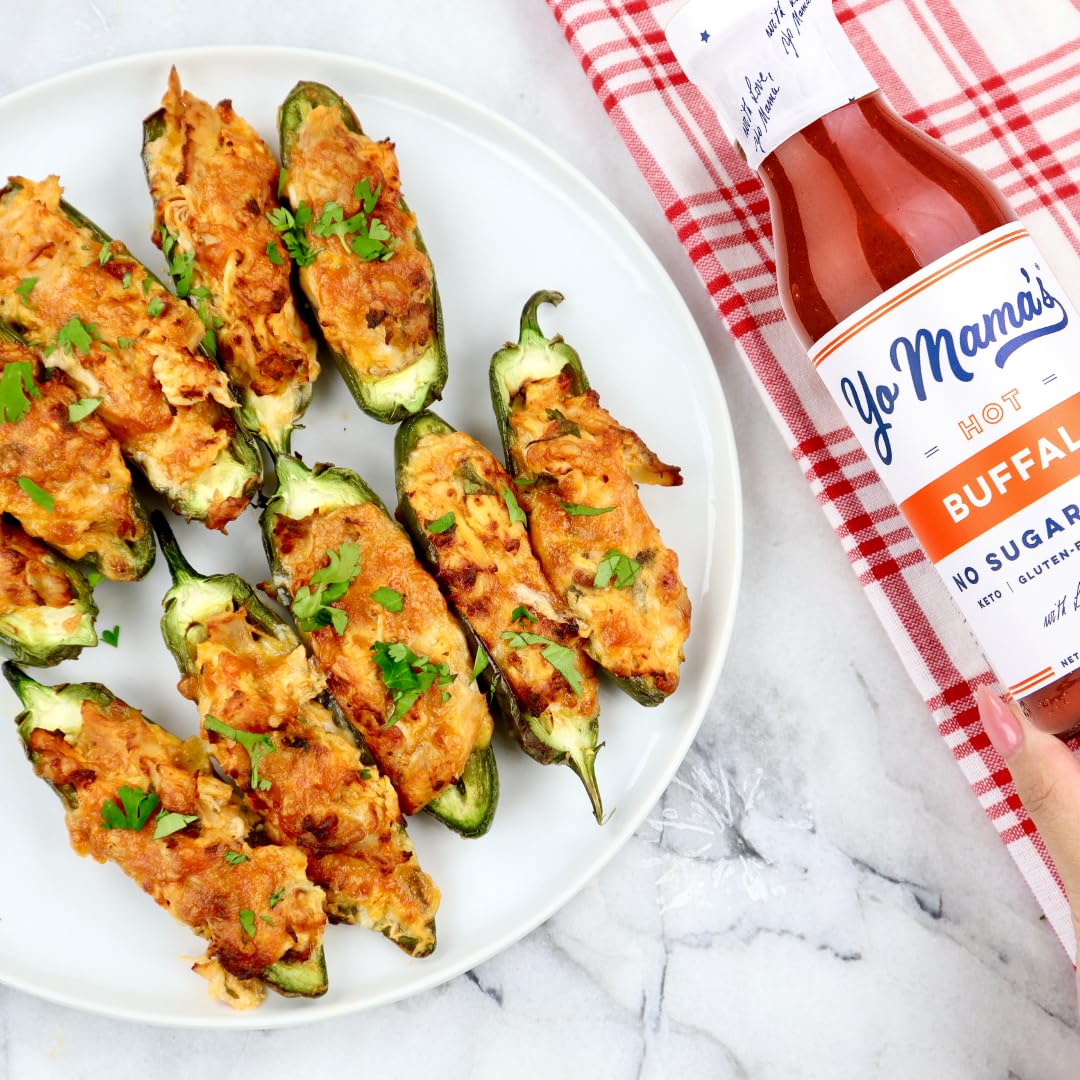 Yo Mama’s Foods Keto Hot Buffalo Dipping, Marinade & Wing Sauce - Pack of (3) - Low-Zero Carb, No Sugar Added, Whole30, Paleo, Gluten and Soy Free