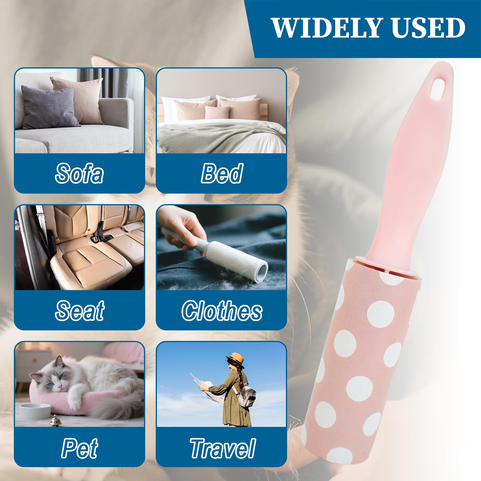 40 Pcs Mini Lint Roller, Lint Roller for Travel Size Sticky Removing Tool House Essentials for Pet Hair Removal Travel Clothes Gifts Bags Furniture