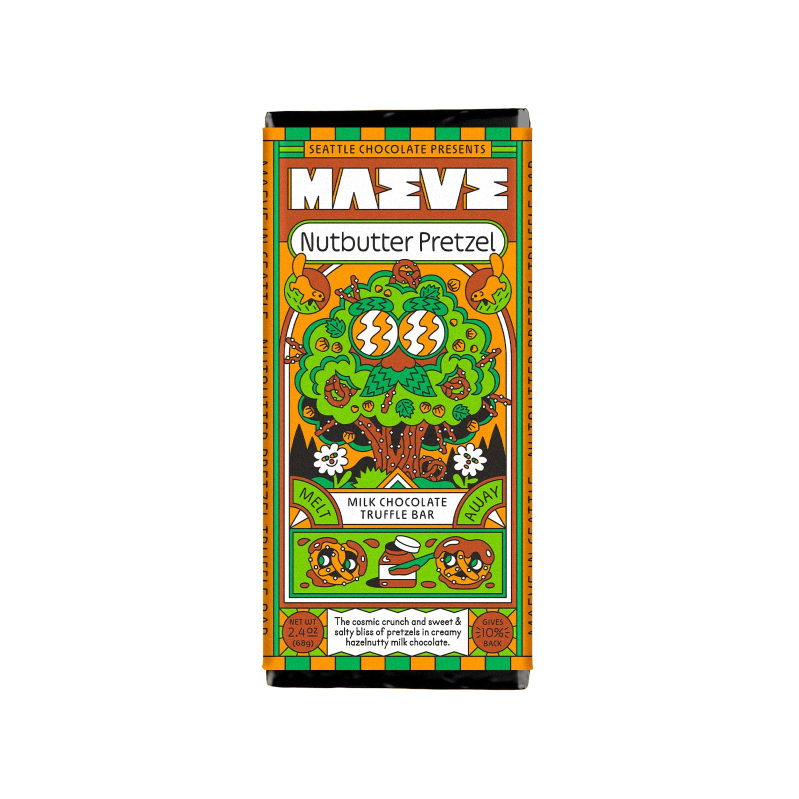 Maeve Chocolate Nutbutter Pretzel Truffle Bar (12 Count)