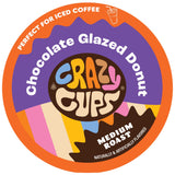 Crazy Cups Flavored Coffee Pods, Chocolate Glazed Donut, Flavored SIngle Serve Coffee Capsules for all Keurig K Cups Coffee Makers, 22 Count (Pack