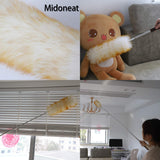 Midoneat Lambswool Duster with Extra Flexible Microfiber Head,Long Reach/Extendable Duster Up to 86" for Cleaning High Ceiling Fan, Interior Roof