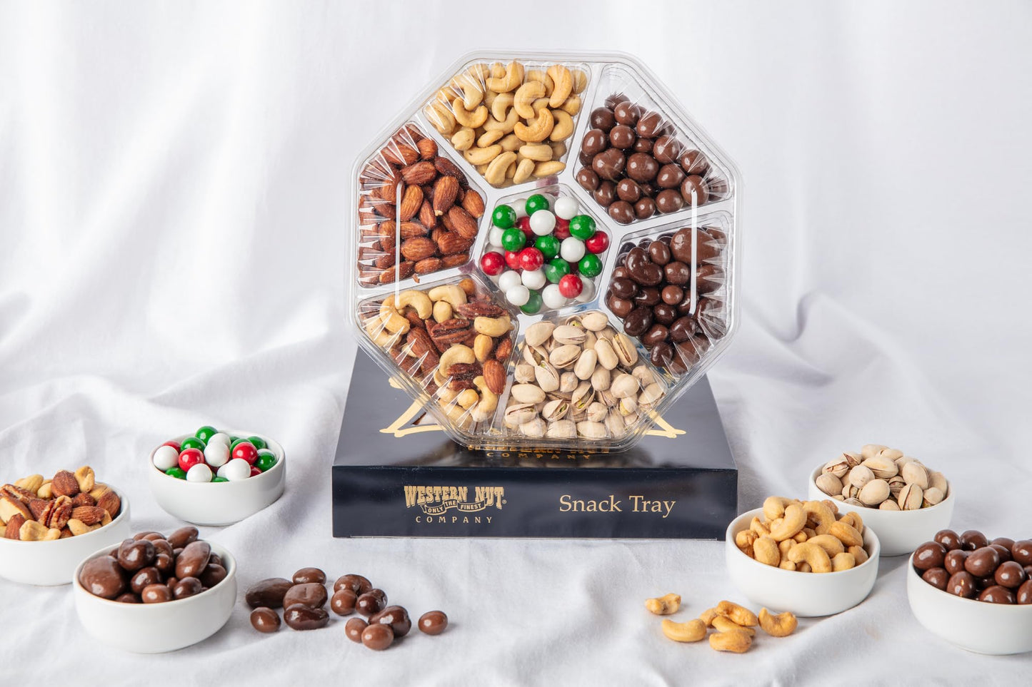 Western Nut Heritage Fruit & Nut Snack Tray Gift, Gift Wrapped in Seasonal Papers, 33oz pack (Signature Snack Tray)