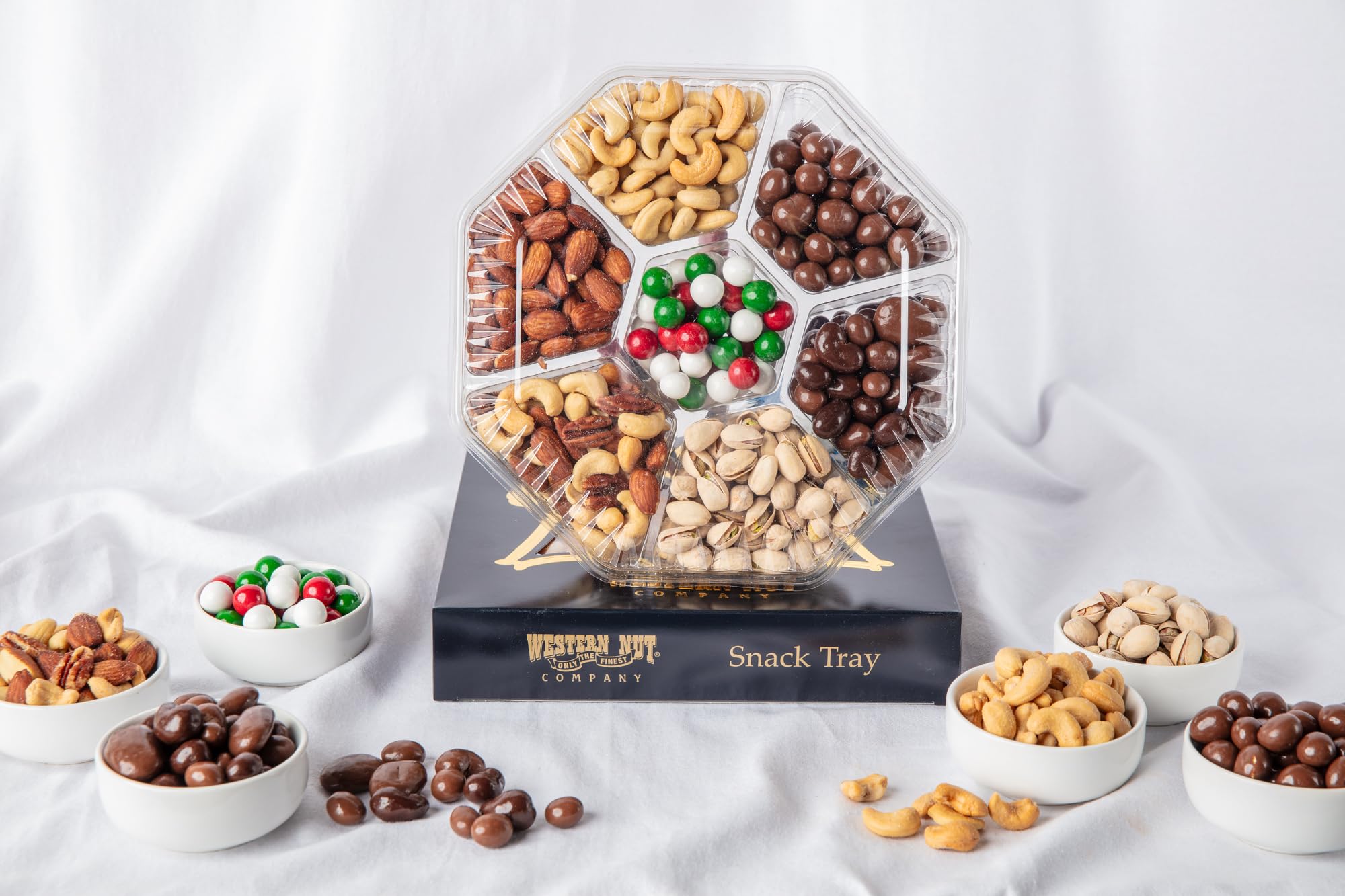 Western Nut Heritage Fruit & Nut Snack Tray Gift, Gift Wrapped in Seasonal Papers, 33oz pack (Signature Snack Tray)