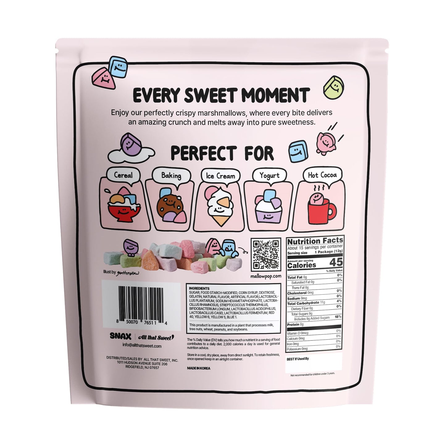Mallow Pop Rainbow with Probiotics 6.34oz 15 Snack packs