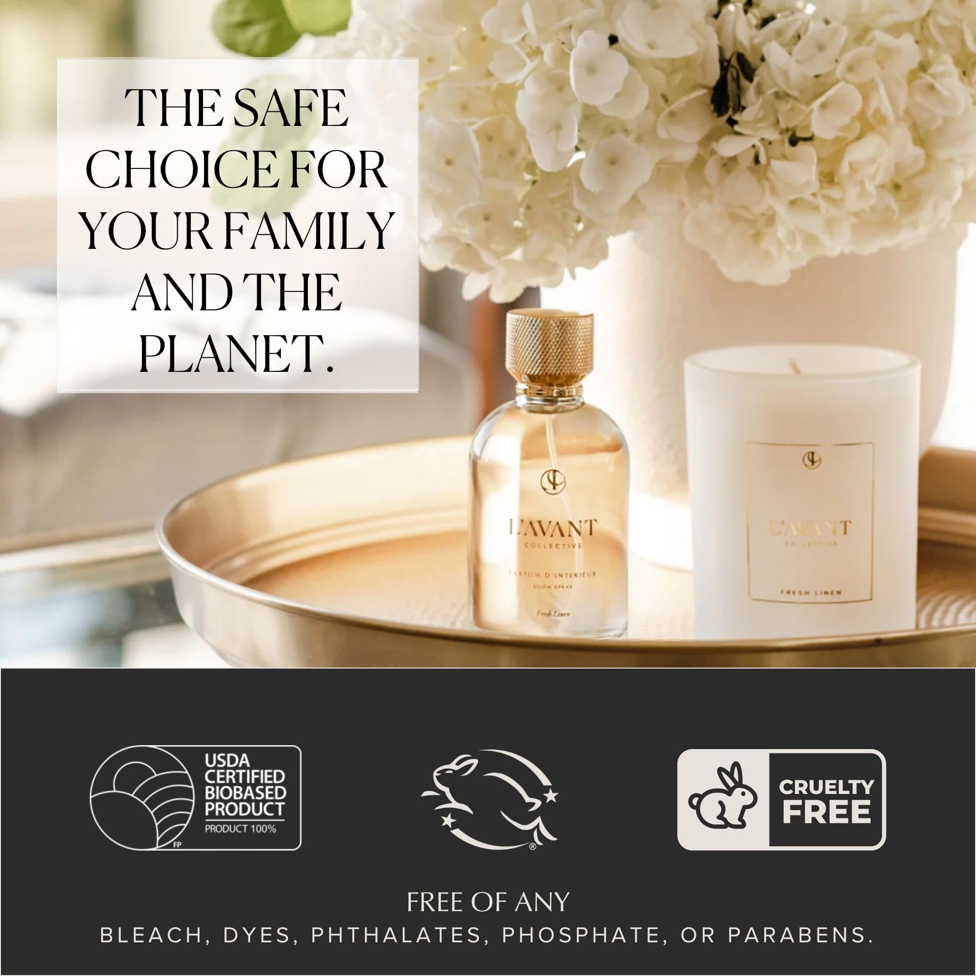 L'AVANT Collective Luxury Room Spray | Fresh Linen | Non-Toxic Linen Spray & Air Freshener with Essential Oils | Room Freshener, Home Fragrance & Odor