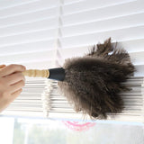 Midoneat Natural Gray Ostrich Feather Duster,2 Packs,Car Duster Interior/Exterior Cleaner, Cleaning for Blinds Kitchen Keyboard Office, Smart and Soft