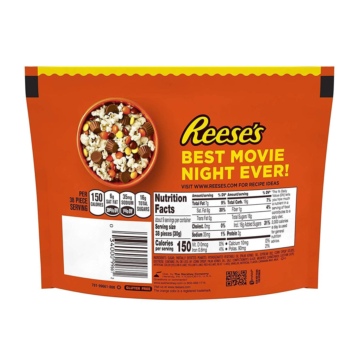 Reese's Pieces Chocolate Peanut Butter Candy, 9.9 oz (Pack of 2)