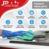 JD Homease Microfiber Cleaning Cloths,12 Pack, 12"x12", All-Purpose, Softer, Highly Absorbent, Lint-Free, Reusable, Washable Pro Towel 4 Colors