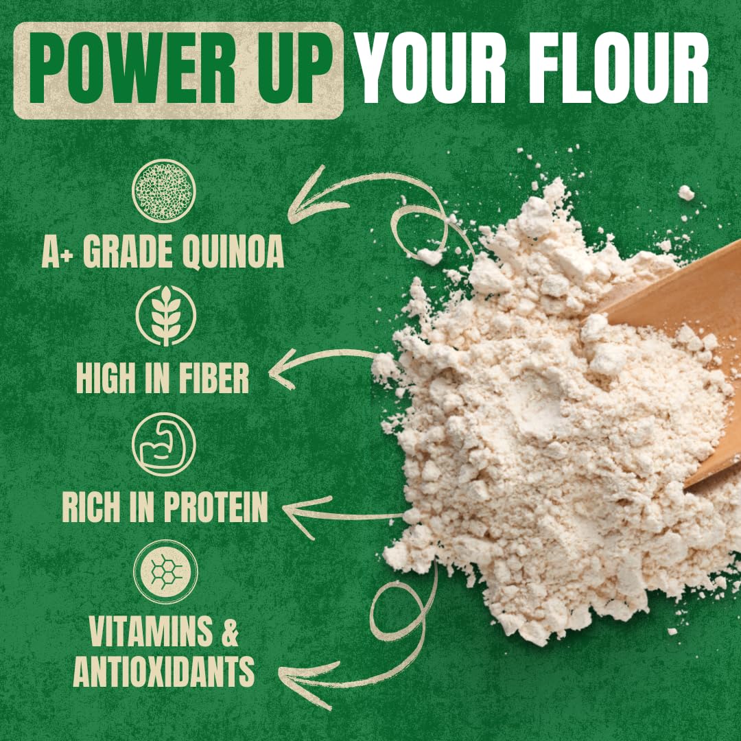 Greenfit Premium Organic White Quinoa Flour | Gluten Free, Non-GMO, Vegan | All-Purpose Flour Alternative | High Protein & Fiber | Keto & Paleo
