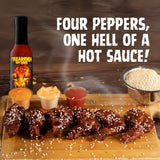 Hellfire Hot Sauce Firearrhea - Extreme Hot Sauce with the World’s Hottest Four Peppers, 5 oz.